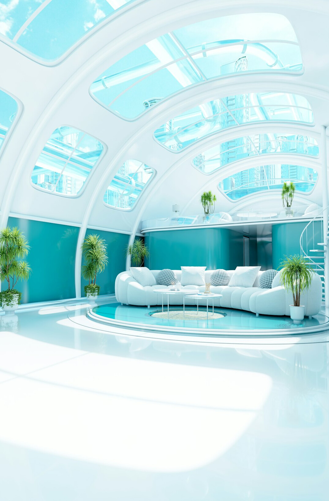 futuristic insurance office