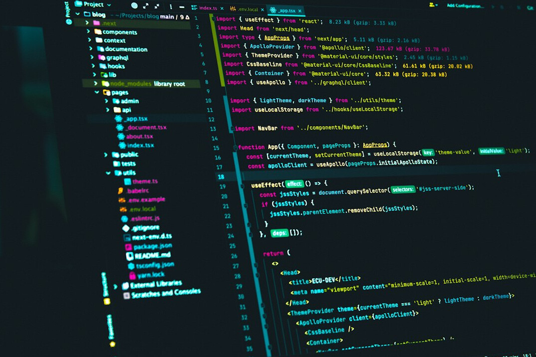 software developer coding insurance app
